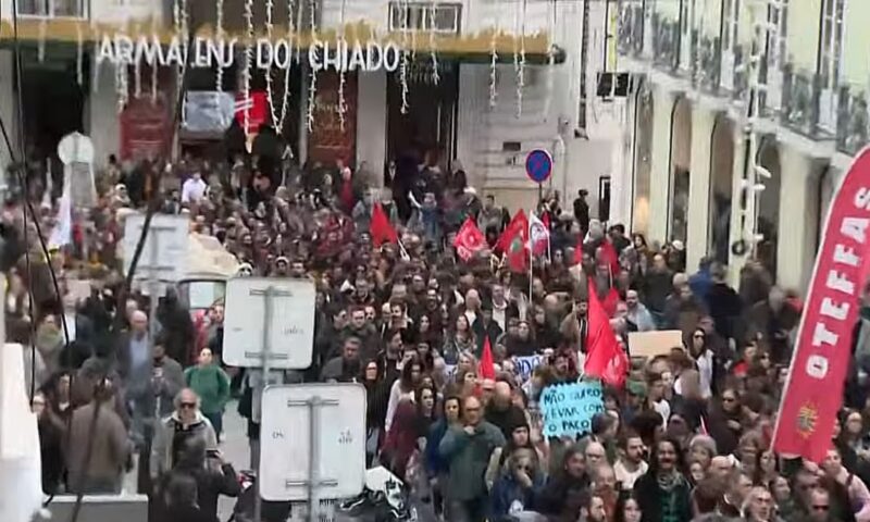 Portugalia, paralizată de greva generală. Protest uriaș împotriva reformelor muncii