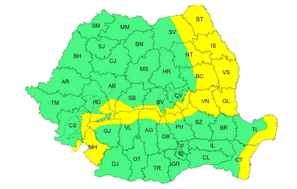 Vreme vineri, ora 14 - sâmbătă, ora 16