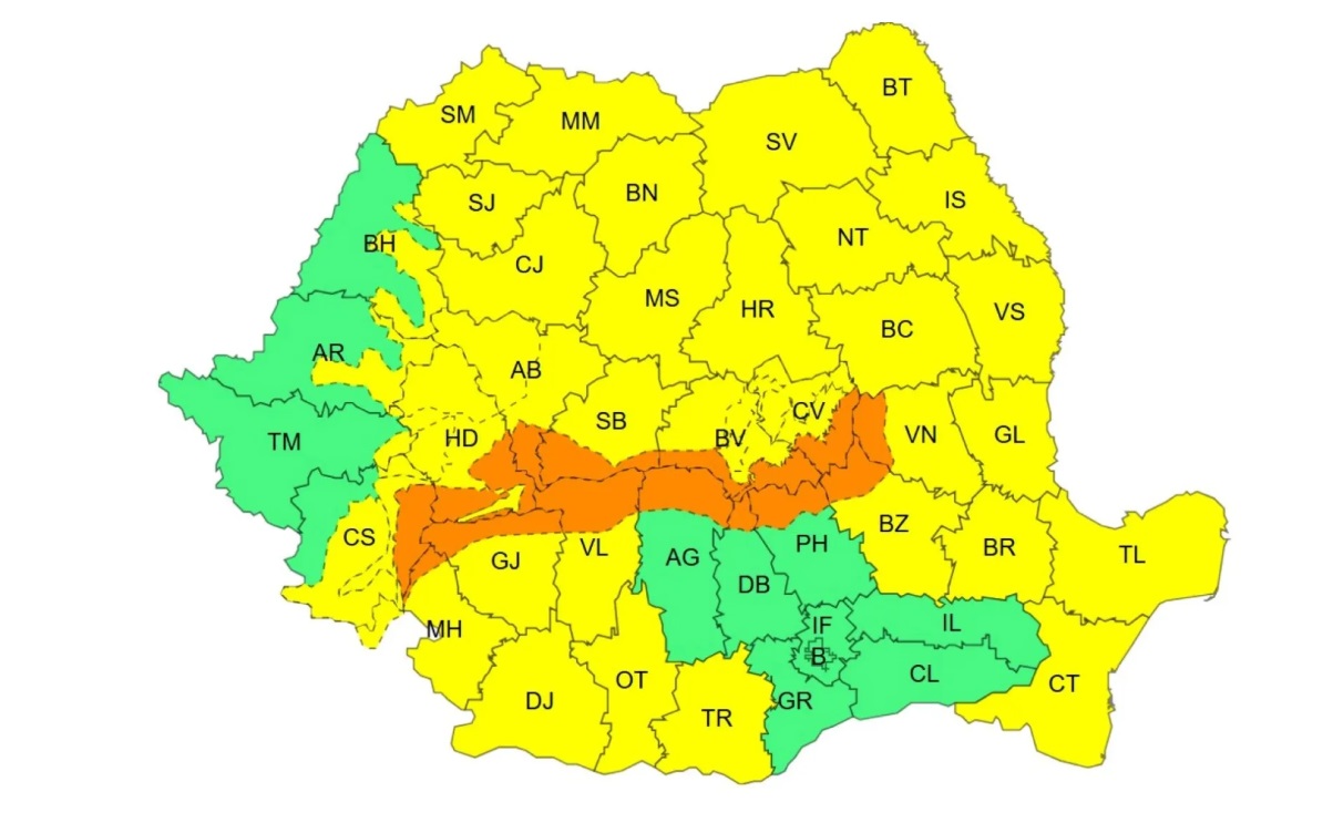 Vremea duminica ora 2 - luni ora 10