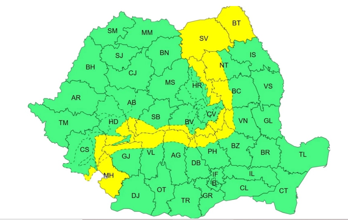 Vremea sambata ora 16 - duminica ora 2
