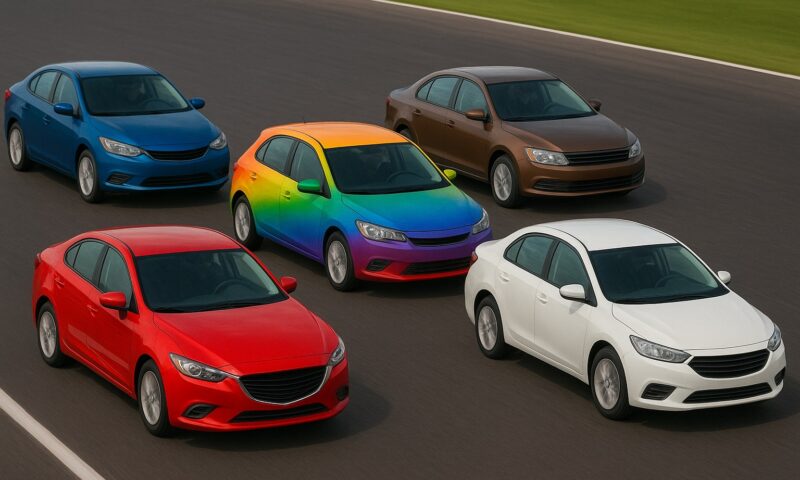 16-17 ture de cursă, distanța scade între cei cele două mașini. Albastru pare mai strident decât Roșu, Maro rămâne departe