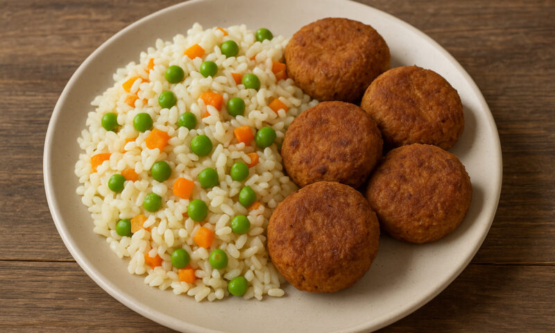 Pilaf de post cu chiftele de linte. Un meniu pe care îl poți pregăti cu doar câțiva lei