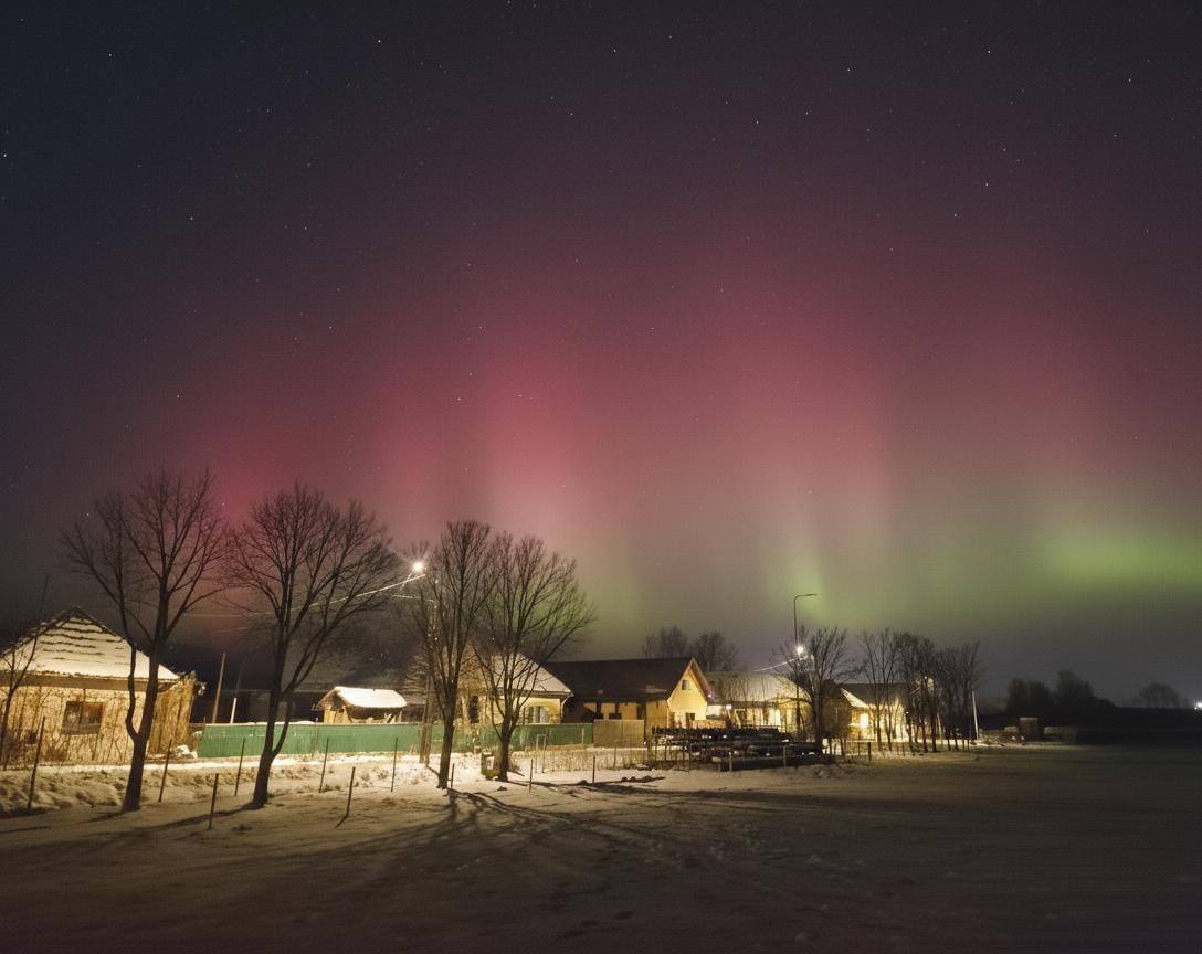 Fenomen rar pe cerul României. Aurora boreală a putut fi observată după o furtună solară