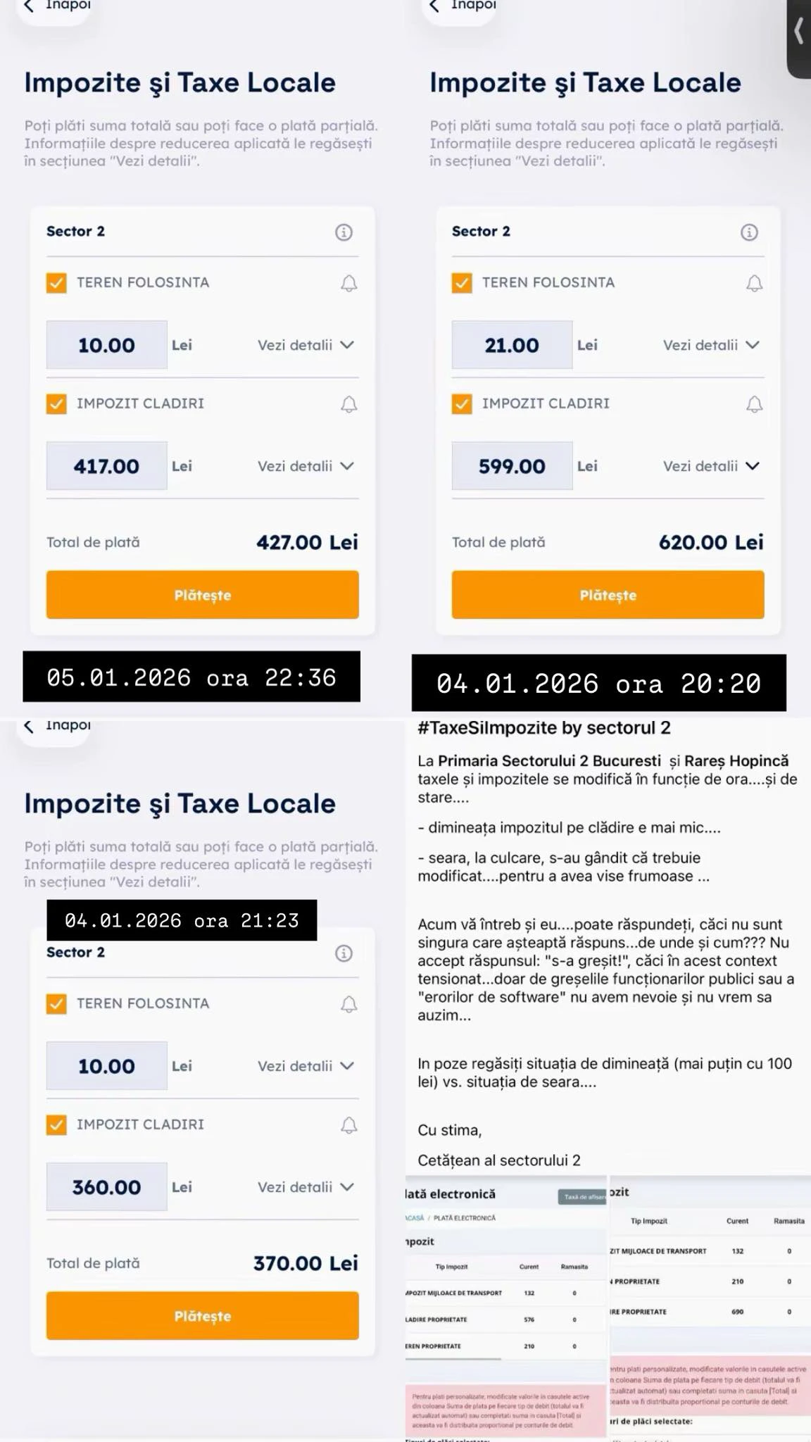 Impozit sectorul 2 modificat