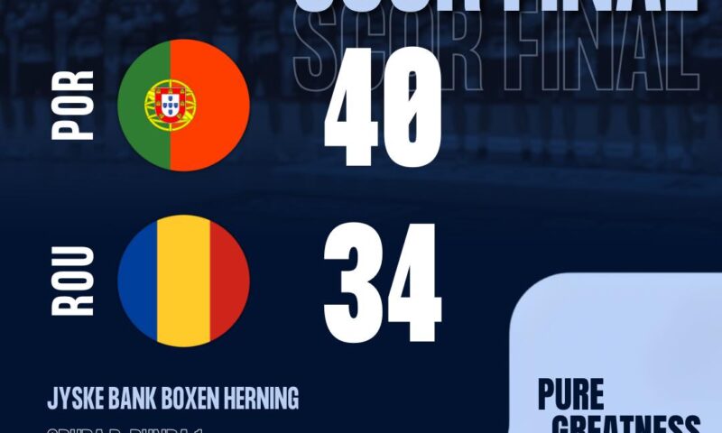 Naționala masculină de handbal a României, eșec la primul meci de la Euro. 34-40 cu Portugalia