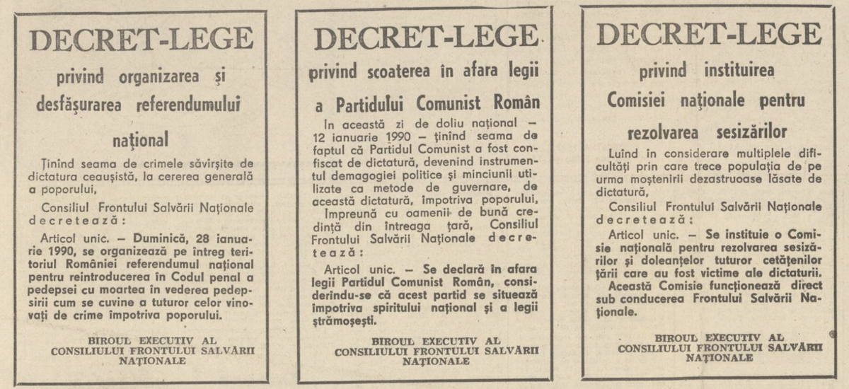Decretele din 12 ianuarie 1990