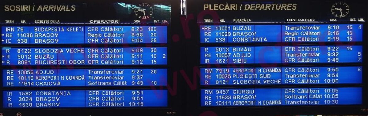 Trafic feroviar perturbat în Gara de Nord. Întârzieri la trenuri și probleme la plecări și sosiri luni dimineață