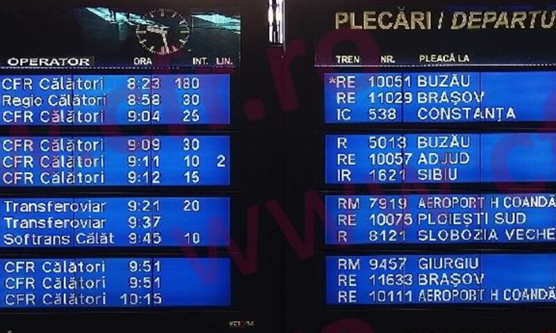 Trafic feroviar perturbat în Gara de Nord. Întârzieri la trenuri și probleme la plecări și sosiri luni dimineață