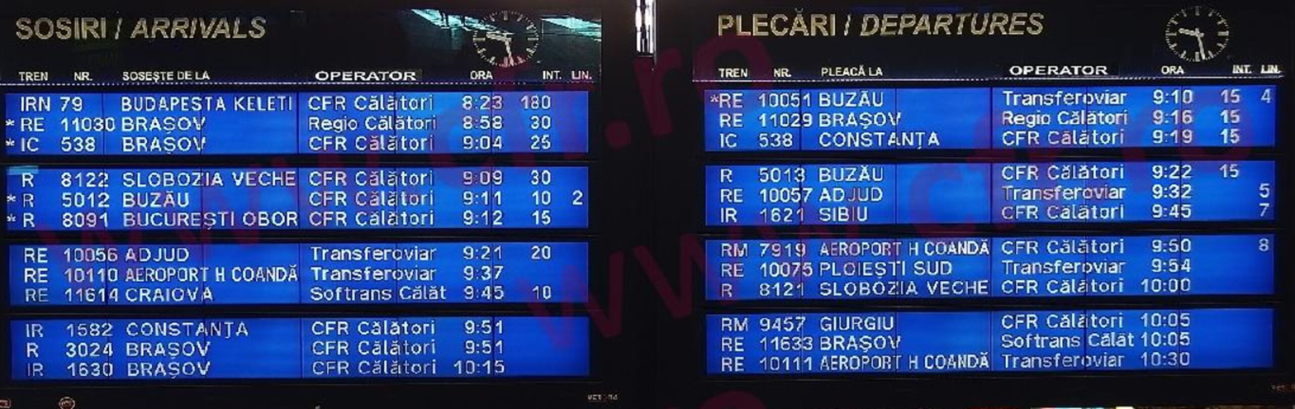 Trenuri cu întârziere în Gara de Nord