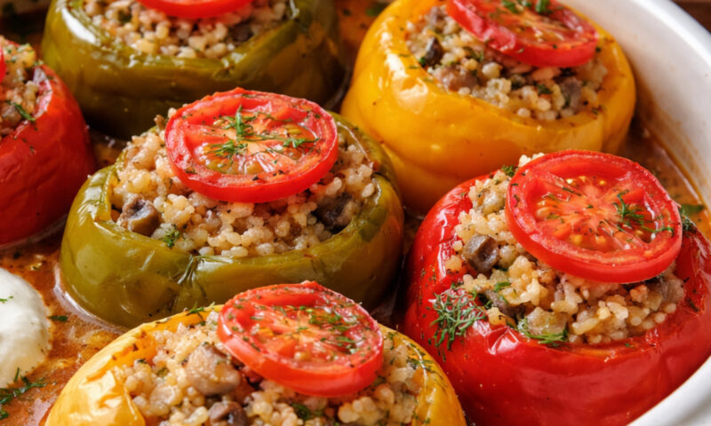 Rețetă de ardei umpluți cu orez și ciuperci. O cină perfectă pentru cei care țin post