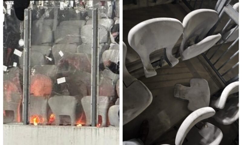 Fanii CFR au vandalizat stadionul după derby-ul pierdut cu U Cluj. Imaginile dezastrului