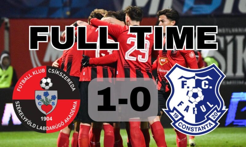 Farul Constanța, învinsă de echipa Csikszereda la Miercurea Ciuc. Singurul gol, înscris cu o lovitură de cap
