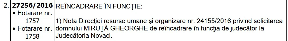 Gheorghe Miruță, solicitare CSM