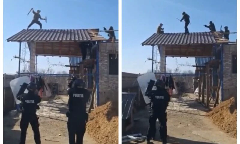 Un bărbat înarmat cu o sabie a fost împușcat în picior după ce a atacat un polițist în Poiana Lacului