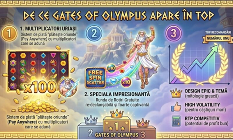 De ce Gates of Olympus apare în topul preferințelor la majoritatea cazinourilor